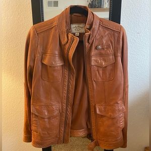 Lucky Brand tan leather jacket